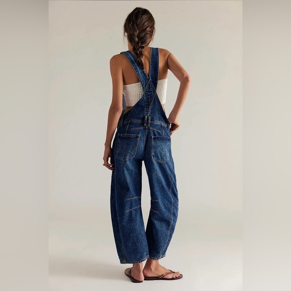 NWT Free People We The Free Good Luck Barrel Overalls - Picture 4 of 6